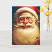 Klassieke Victoriase Kerstman Kaart (Gele Bloem)