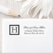 Klassieke Vierkante Monogram Terugkeeradresetikett Etiket (Insitu)