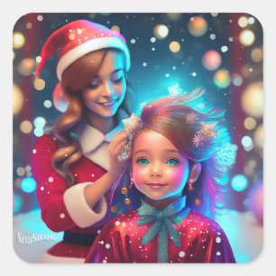 Klassieke vierkante ronde hoek Stickers