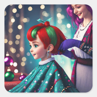 Klassieke vierkante ronde hoek Stickers