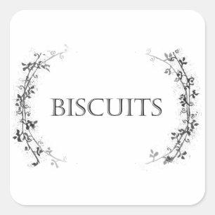 Klassieke vine Design Biscuit Jar Labkers Vierkante Sticker