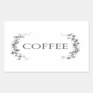 Klassieke Vine Design Coffee Jar Labels Stickers