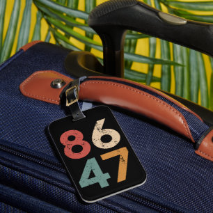 Klassieke vintage 80's stijl 86 47 anti Trump Bagagelabel