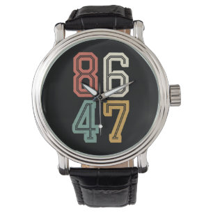Klassieke Vintage 86 47 Anti Trump 2024 Impeach Horloge