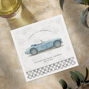 Klassieke Vintage Auto Baby Shower Servet