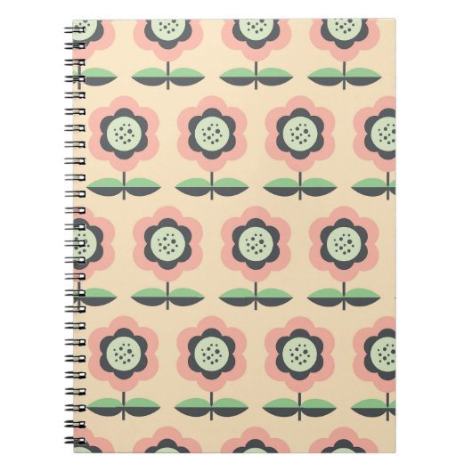 Klassieke Vintage: Bloemen naadloos ontwerp Notitieboek (Voorkant)