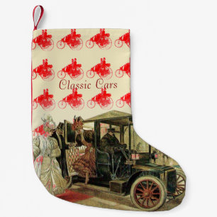 KLASSIEKE, VINTAGE CARS MET ELEGANTE LADIES Red Kleine Kerstsok