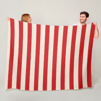 Klassieke Vintage Circustent Rood en Crème Strepen Fleece Deken