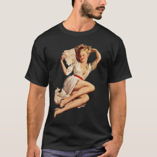 Klassieke Vintage Elvgren Liefdesbrief Pin Up Meis T-shirt