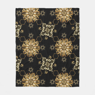 Klassieke Vintage: Golden Oriental Naadloos. Fleece Deken