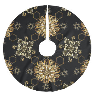 Klassieke Vintage: Golden Oriental Naadloos. Kerstboom Rok