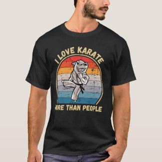 Klassieke Vintage Haai Ik Hou Meer van Karate dan  T-shirt