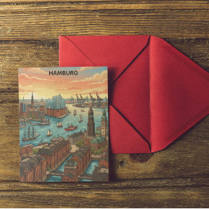 Klassieke Vintage Hamburg Duitsland Reizen Briefkaart