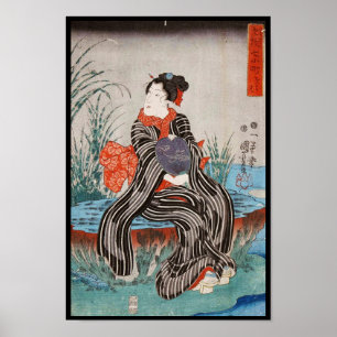 Klassieke vintage Japanse ukiyo-e geisha Utagawa Poster