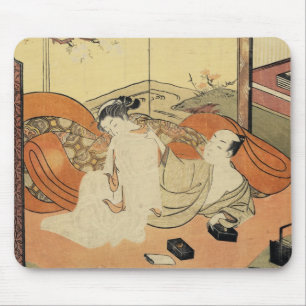Klassieke vintage Japanse ukiyo-e oiran kunst Muismat
