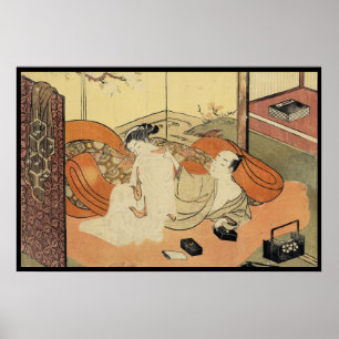 Klassieke vintage Japanse ukiyo-e oiran kunst Poster