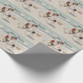 Klassieke Vintage Kerstmis Sneeuwkind Cadeaupapier (Hoek)