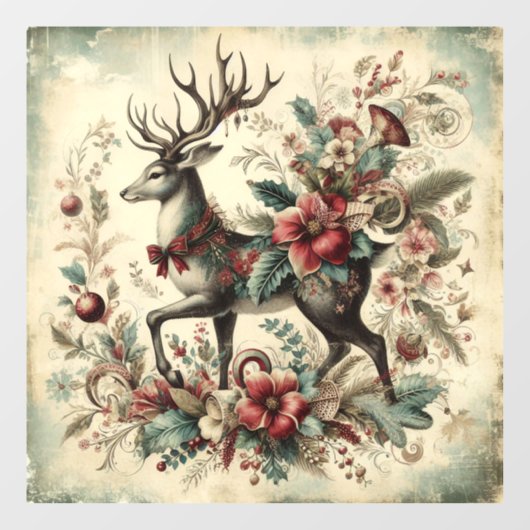 Klassieke Vintage Kerstmis Venster Cling Raamsticker (Vel)