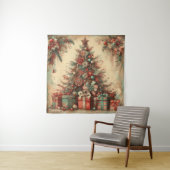 Klassieke vintage kerstwandtapijt wandkleed (In situ)