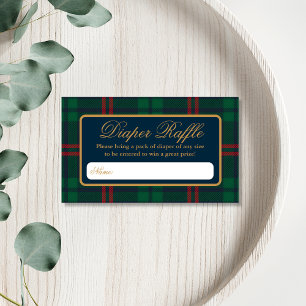 Klassieke Vintage Preppy Tartan Schotse Ruit Luier Informatiekaartje