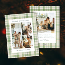 Klassieke Vintage Sage Plaid 4 Foto Kerstmis