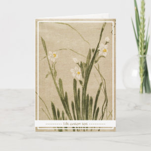 Klassieke vintage sumi-e japanese bloemen kunstink kaart