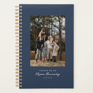 Klassieke visgraat tweed eenvoudige groene foto planner