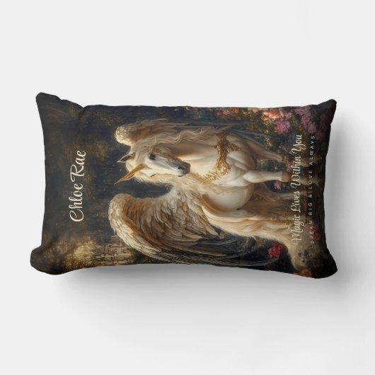 Klassieke Vleugelige Eenhoorn Magisch Sprookje Paa Kussen (Voorkant)