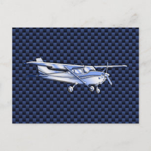 Klassieke vliegtuig Cessna Flying Carbon Fibre Briefkaart