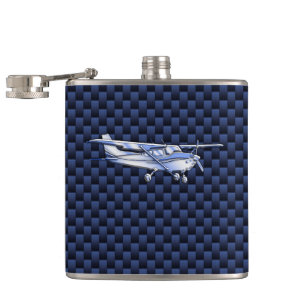 Klassieke vliegtuig Cessna Flying Carbon Fibre Heupfles