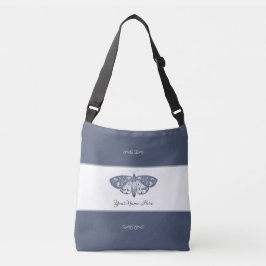 Klassieke vlinder insect Jouw naam donkergrijs toe Crossbody Tas