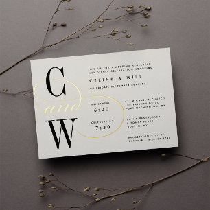 Klassieke Vlourish Monogram repesial Dinner Folie Uitnodiging