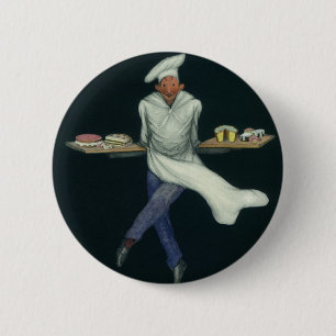 Klassieke Voedselbedrijf, Banketbakker met Gebakde Ronde Button 5,7 Cm