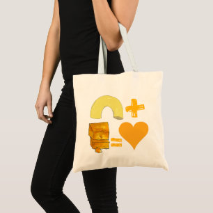 Klassieke voedselverpakking Macaroni + kaas = lief Tote Bag