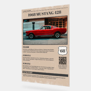 Klassieke voertuig autoshow specificatiebord acryl bord