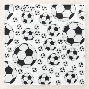 Klassieke Voetbal Bal Grafiek Traditionele Sportfa Glazen Onderzetter