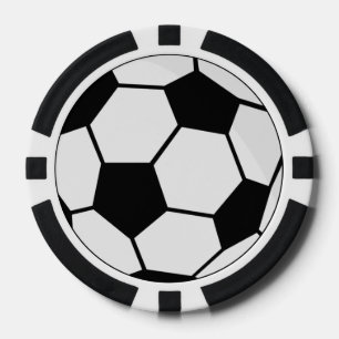 Klassieke Voetbal Bal Grafiek Traditionele Sportfa Poker Chips