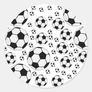 Klassieke Voetbal Bal Grafiek Traditionele Sportfa Ronde Sticker
