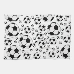 Klassieke Voetbal Bal Grafiek Traditionele Sportfa Theedoek