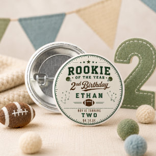 Klassieke Voetbal Rookie 2e Verjaardag baby jongen Ronde Button 3,2 Cm