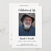Klassieke volgorde van service begrafenisfoto plat programma (Voorkant / Achterkant)