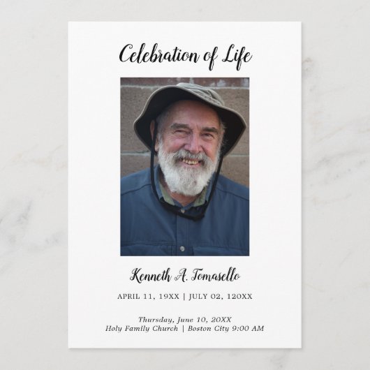 Klassieke volgorde van service begrafenisfoto plat programma (Voorkant)