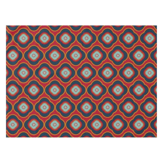 Klassieke  vormen Pattern Red en Navy Blue Tafelkleed (Voorkant (Horizontaal))