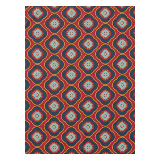 Klassieke  vormen Pattern Red en Navy Blue Tafelkleed (Voorkant)