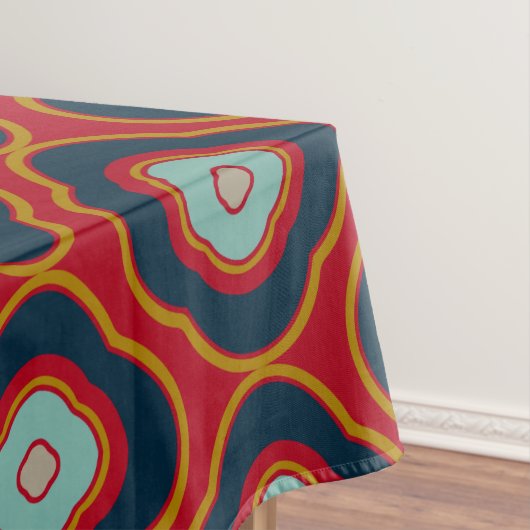 Klassieke  vormen Pattern Red en Navy Blue Tafelkleed (Voorbeeld)