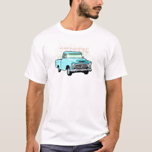 Klassieke vrachtwagen in blauw, zeer oud semi-opha t-shirt