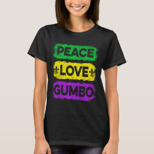 Klassieke Vrede Liefde Gumbo Nieuwe Grafische Kuns T-shirt