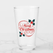 Klassieke vrolijke kerst Holly Berry Holiday Art Glas (Voorkant)
