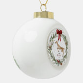Klassieke Vrolijke Kerstwinter vakantie krans Keramische Bal Ornament (Links)