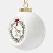 Klassieke Vrolijke Kerstwinter vakantie krans Keramische Bal Ornament (Rechts)